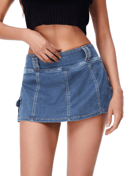 Floerns Women's Casual A-Line Flare Denim Mini Skirt with Pockets