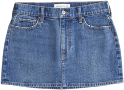 Abercrombie & Fitch Women's Mid Rise Denim Mini Skirt