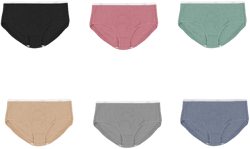 Hanes Women's Ribbed Cotton Brief Underwear 6-Pack