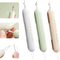 Seam Ripper, 2024 Upgrade 2 in 1 Needle Threader for Sewing, Threading and Thread Removal Tools, Sewing Seam Thread Remover for Needle Work Patterns and Sewing Clothes(3PCS)