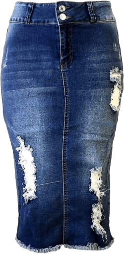 Jack David Women's Plus Size Soft Curvy Stretch Denim Jeans Skirt
