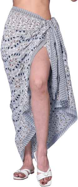Rastogi Handicrafts 100% Cotton Block Print Pareo Sarong Swimsuit Wrap Skirt Cover Up Long Women’s Apparel Fabric