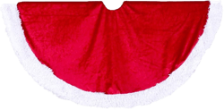 Kurt Adler 45-Inch Red Velvet Tree skirt with White Fur Trim