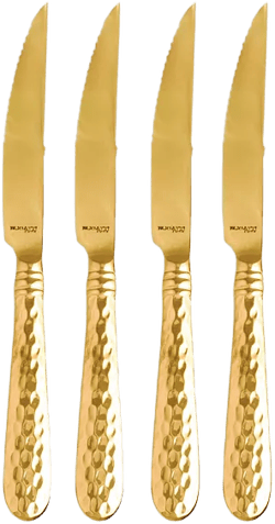 VIETRI Martellato Gold Tone Steak Knife, Set of 4