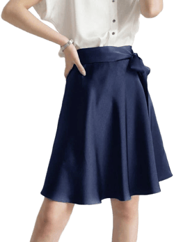 22 Momme Elegant Silk Self Tie High Waist Flowy Short Skirt