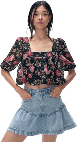 H&M Denim Peplum Skirt
