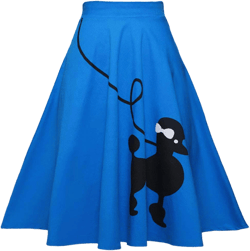 CHARTOU Women's 50s Cute Poodle Ruffled A-Line Skirt