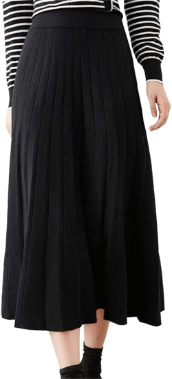 Beralst Women's Pleated Knit Midi Skirt