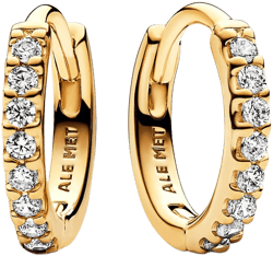Pandora Sparkling Huggie Hoop Earrings in 14k Gold-Plated