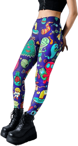 Monsters Printed Spandex Leggings