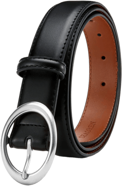Women's CR Leather Belt with Gold Buckle