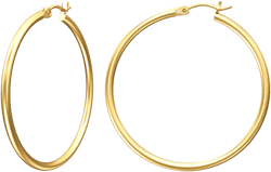 14K Gold Plated 925 Sterling Silver Hoop Earrings