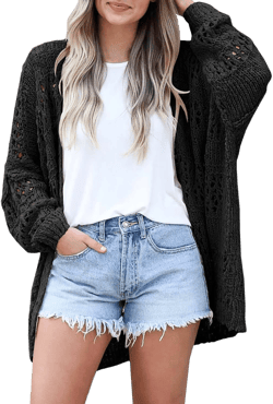Women's Lightweight Netted Crochet Cardigan