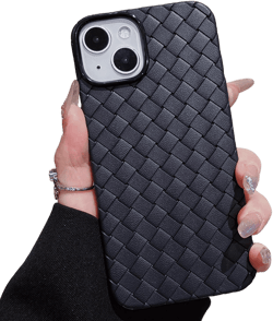 Compatible with iPhone 14 Case,Cute Twill Pattern Case for Women Girls,Camera Lens Protection Bumper,Soft Shockproof Phone Case TPU Anti-Bump Silicone Case for iPhone 14 - Black