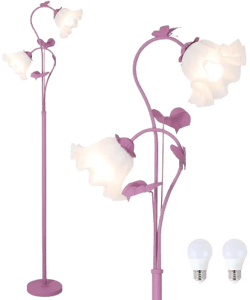 HMVPL Purple Floral Floor Lamp
