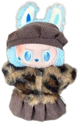 Labubu Outfits Cheetah Fur Coat Outfit