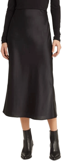 Treasure & Bond Bias Cut Satin Midi Skirt