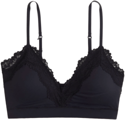 Next to Naked Lace-Trim V-Neck Bralette
