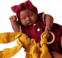 BABESIDE Lifelike Reborn Baby Dolls Black Girl Pekka - 20 Inch Lifelike Soft Body Realistic Newborn Baby Doll African American Real Life Baby Dolls with Accessories & Gift Box for Kids