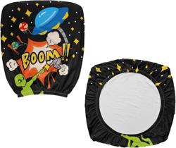 UFO Print Office Seat Cover Computer Chair Slipcover for Office Backrest Slipcovers Soft Chair Seat Cover Dustproof Universal Armchair Rotating Chair Slipcovers for Women Men Paw Print