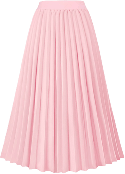 GOLDSTITCH Women's High Waist Pleated Midi Skirt
