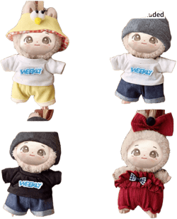 4pcs (Clothes Only) Popular 17cm 1st & 2nd Generation Labubu Doll Outfit, Cute Dress Up Accessories, High Quality, In Stock