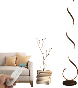 BESKETIE Spiral LED Floor Lamp, 40W Dimmable Modern Floor Lamps for Living Room with Remote Control, Stepless Adjustable Colors & Brightness Standing Lamp Reading Corner Floor Lamp for Bedroom - Black - Amazon.com