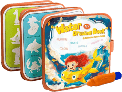 1pc Water Color Book With Stickers Of Animals, Numbers, Fruits & Vehicles For Water Painting