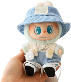Clothes Set for Labubu Doll,Clothes for Labubu Crochet 4 Piece Set Hat Clothes Cell Phone Backpack for Labubu