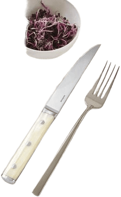 Sirloin Steak Knife Set, 2 pieces, Smooth Blade, Resin Handle by Sambonet