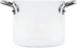 transparent glass pot