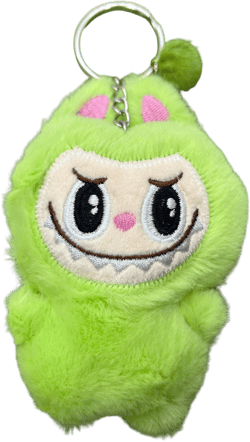 Mini Labubu Inspired Plush Keychain Cute Simple Colorful Popmart Inspired Bag Accessory with Pompom Charm The Monsters