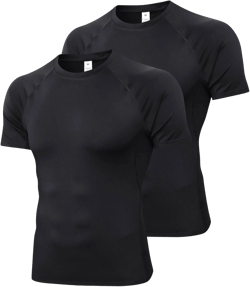 Men's 3-Pack Quick Dry Compression Short Sleeve Workout Shirts