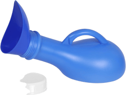 Urinal Bottle Female Urinals Unisex Portable Travel Toilet with Screw Lid and Pee Funnel 1000ml Plastic Urine Bottles Women Bed Pan Emergency Toilet for Car Travel Camping Tent