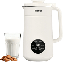 Mooye 35oz Automatic Nut Milk Maker With Nut Milk Bag - Homemade Almond, 10 Blades, Oat, Soy Milk Machine - Auto-Operation, 12 Hours Timer, Easy Cleaning - Dairy-Free Beverages