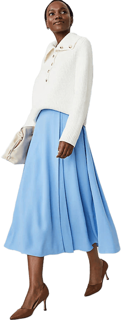 Ann Taylor Women's Pleated Wrap Midi Skirt