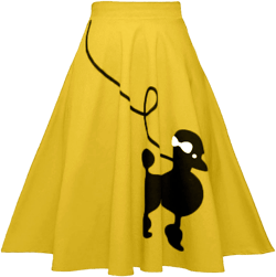 CHARTOU Women's 50s Cute Poodle Ruffled A-Line Skirt