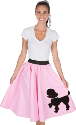 Kidcostumes Adult Poodle Skirt with Musical Note printed Scarf