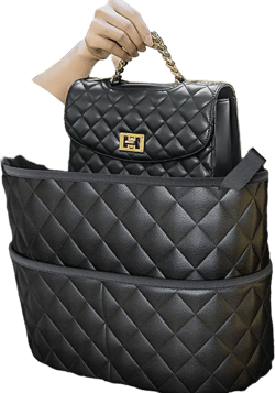 Fashionable PU Leather Car Seat Organizer Bag, Handbag Style Tidy Storage Holder For Women