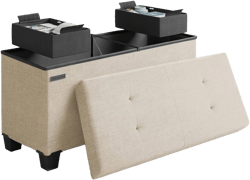 Storagebud Storage Ottoman Bench with Bins 30-in Storage Bench for Bedroom End of Bed