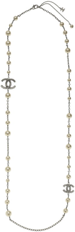 CHANEL Faux Pearl CC Necklace