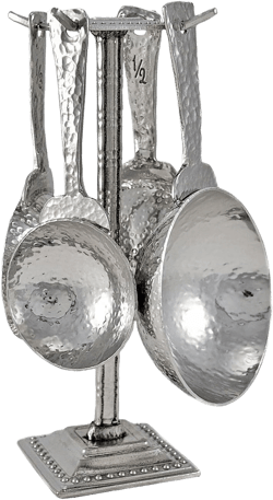 Crosby & Taylor Roman Pewter Measuring Cups with Display Post