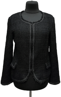 Chanel Women's Cotton Logo Tweed Blazer Jacket