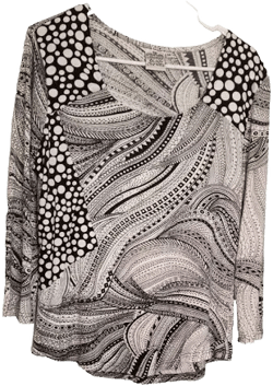 Parsley & Sage Women's Abstract Mixed Print Geometric Top