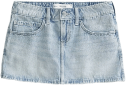 Women's Low-Rise Wash Denim Mini Skort