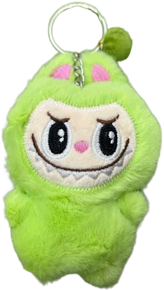 Mini Labubu Inspired Plush Keychain Cute Simple Colorful Popmart Inspired Bag Accessory with Pompom Charm The Monsters