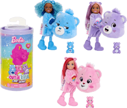 Barbie Cutie Reveal Chelsea Doll & Accessories, Care Bears Series, Small Doll with Costume & 6 Surprises (Styles May Vary)