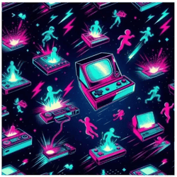 Retro Pattern 90s Arcade Poster