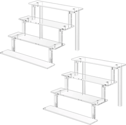 WINKINE 4 Tier Acrylic Display Shelves Perfume Stand Figurine Riser Shelf Cupcake Stand Makeup