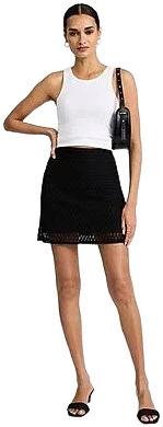 Women's Super High Waisted Corded Lace Mini Skirt